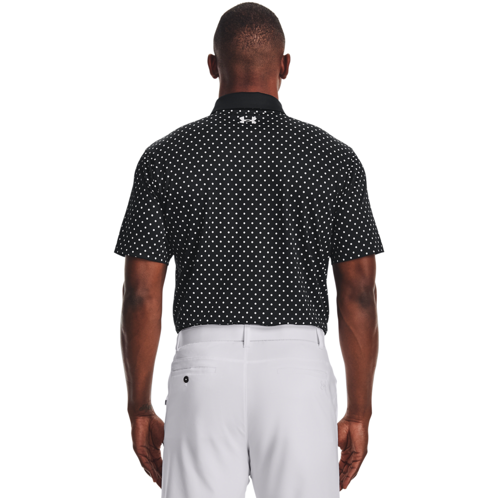 Under Armour Performance Printed Golf Polo Shirt Black Scottsdale Golf